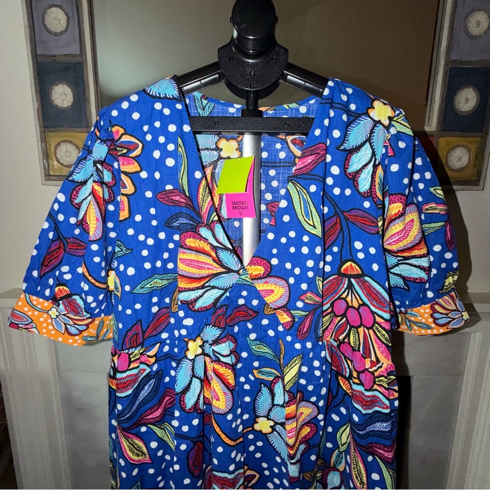 NWT Tabitha Brown For Target Bright Blue Floral Dress - Picture 5 of 15